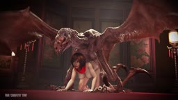 Taming a bat monster [cum inside asian girl]